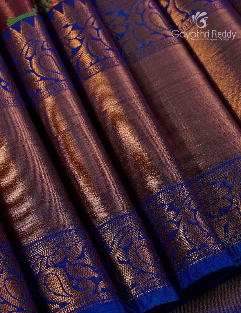 COPPER ZARI SEMI SILK SAREE-SBK693