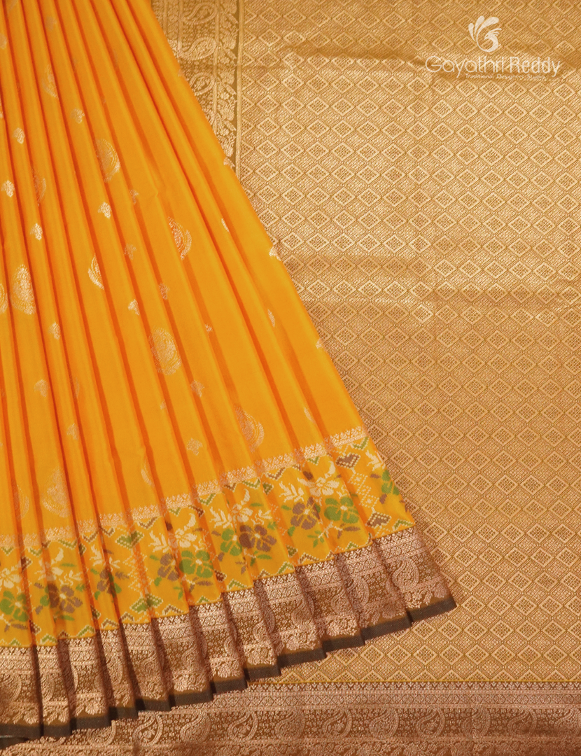 Semi Kanchipuram Art Silk Saree in Mango Yellow