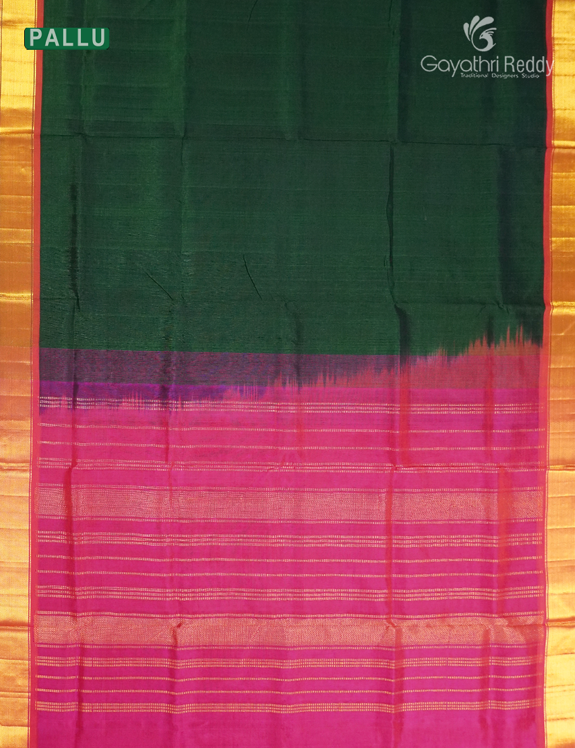 Pure Arani Sico Saree in Bottle Green