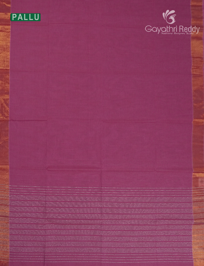 Pure Handloom Cotton Saree in Deep Magenta