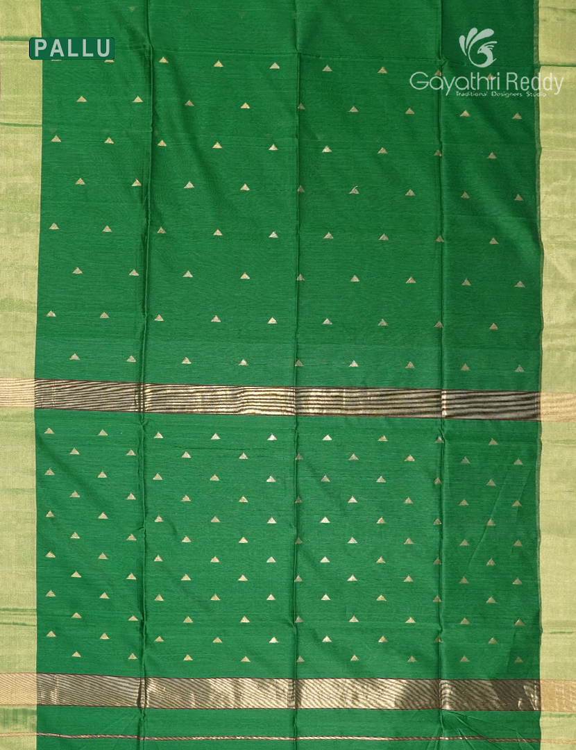 Pure Chanderi Sico Saree in Leaf Green