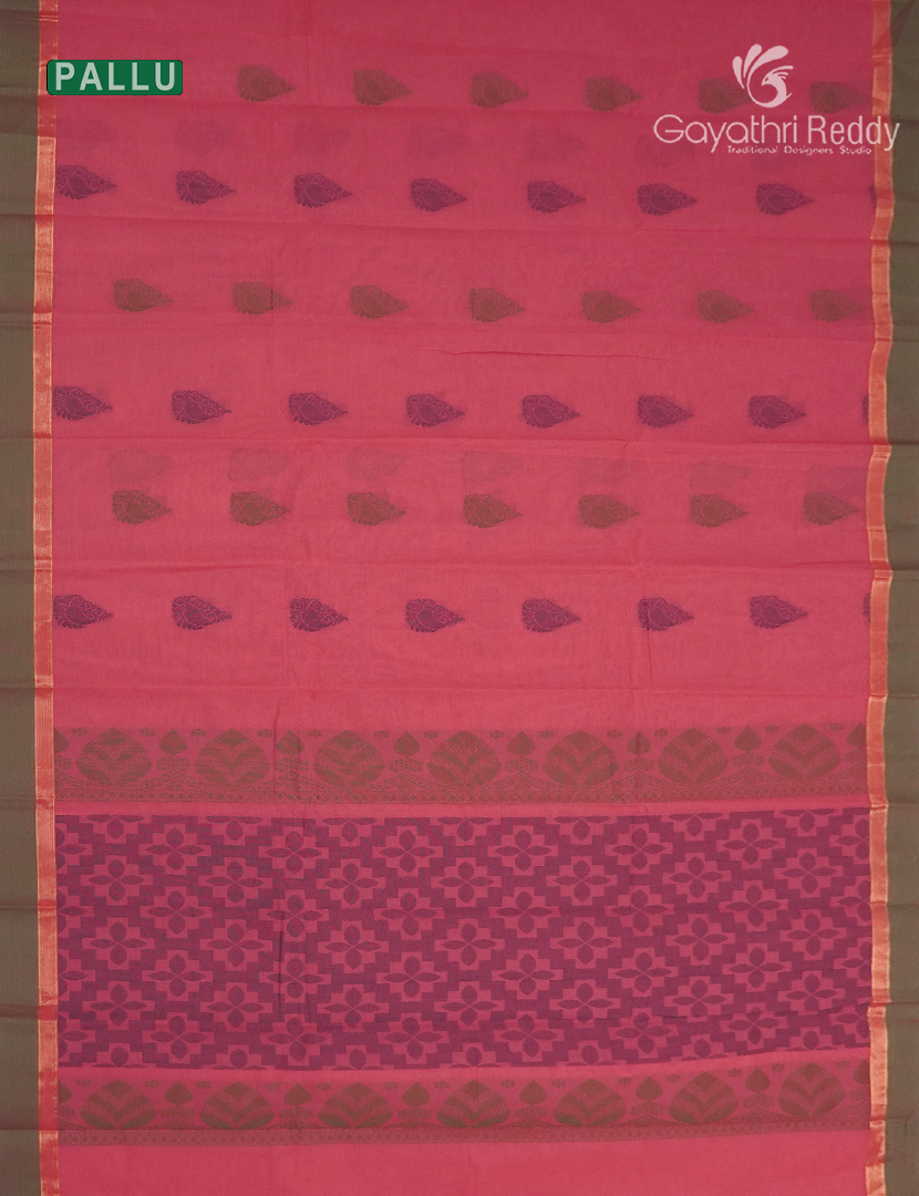 Pure Kanchi Cotton Saree in Lotus Pink