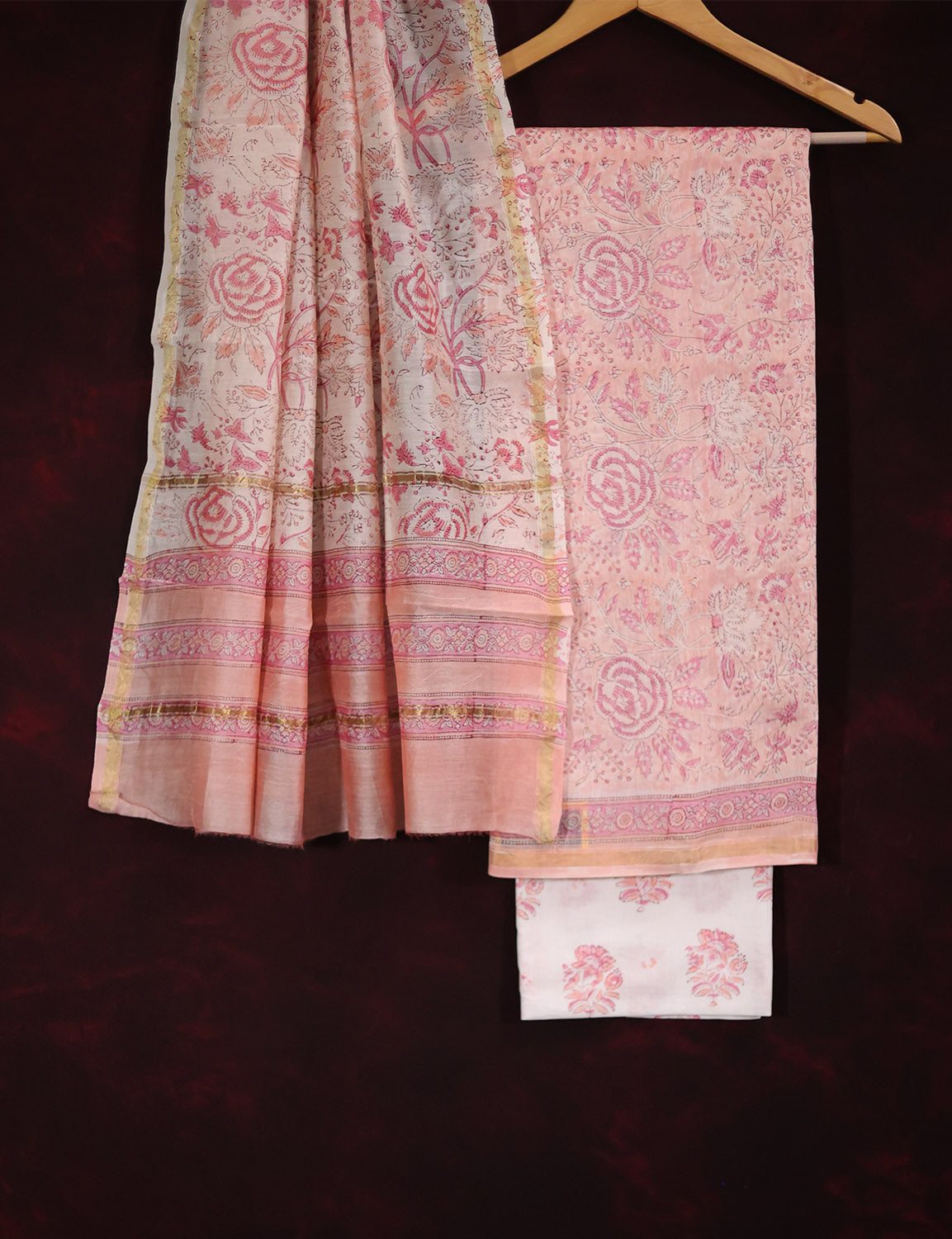 PURE CHANDERI DRESS SET-PCD29