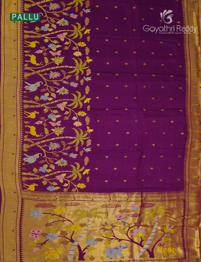 Pure Satin Silk Saree in Magenta