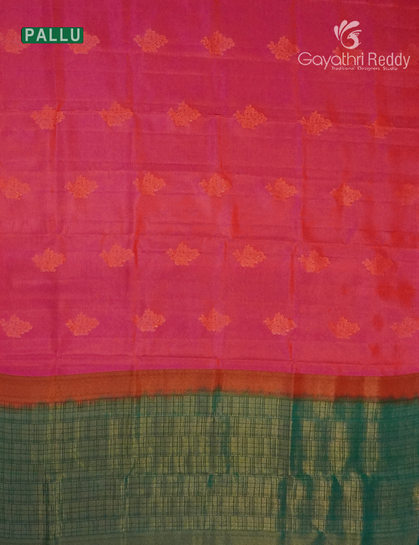 Pure Kanchipuram Silk  Saree in Peach Pink( Butta Style )