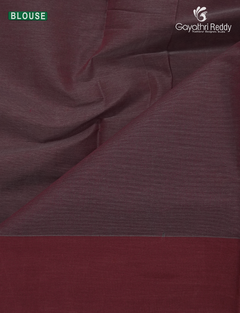 Pure Kanchi Cotton Saree in Rust