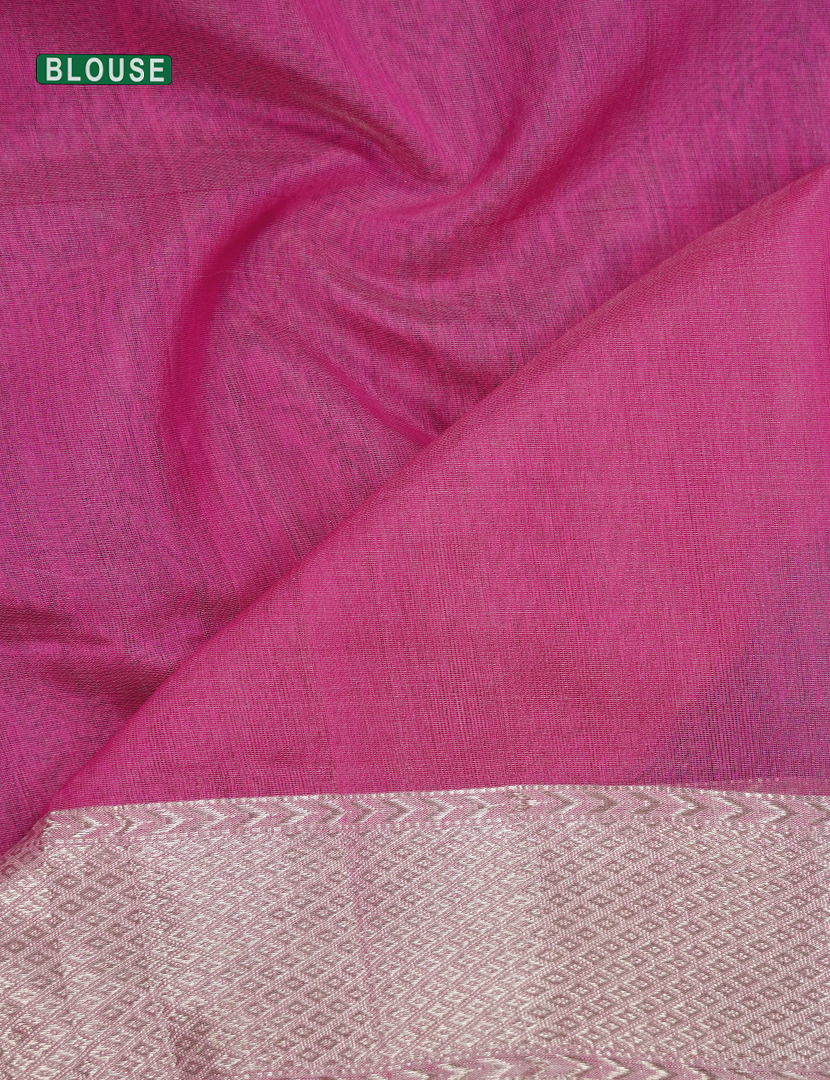 Pure Chanderi Sico Saree in Rose Pink