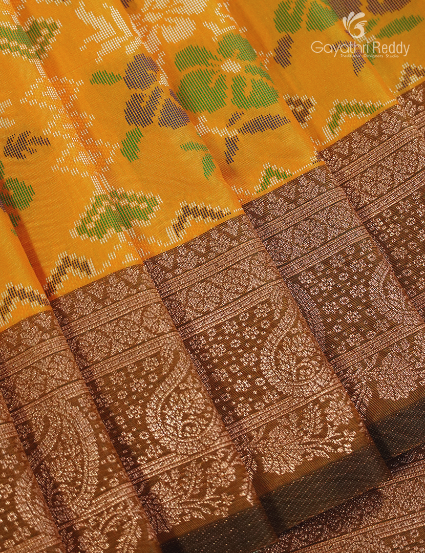 Semi Kanchipuram Art Silk Saree in Mango Yellow