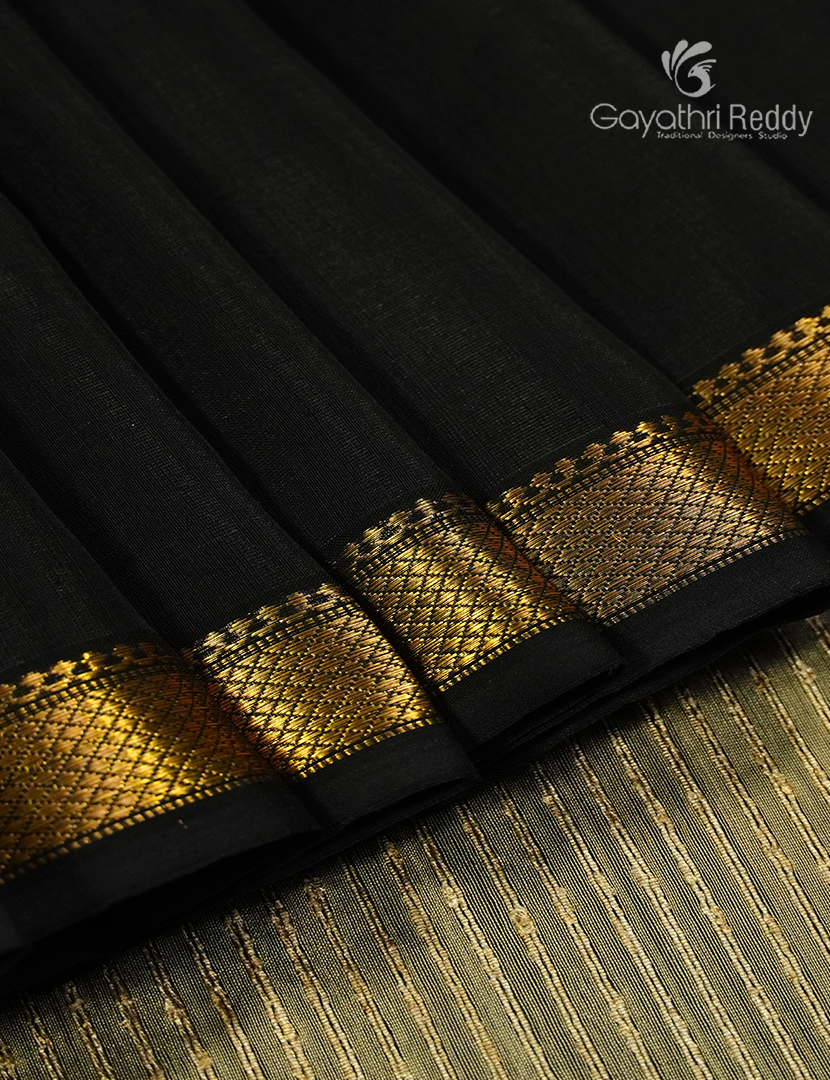 Pure Chanderi Sico Saree in Black