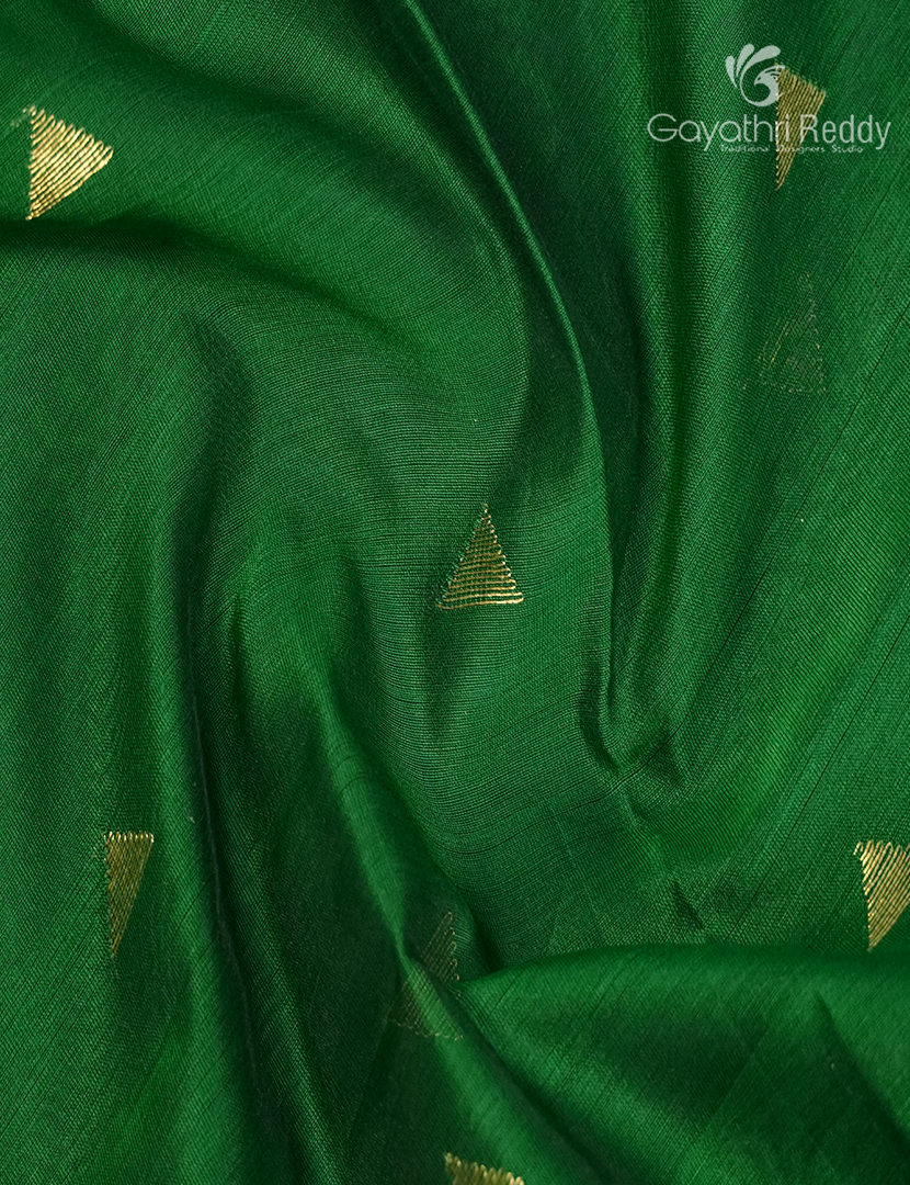 Pure Chanderi Sico Saree in Leaf Green