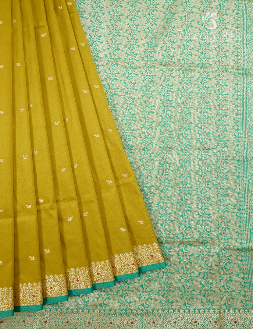 Semi Katan Silk Saree in Dry mehendi
