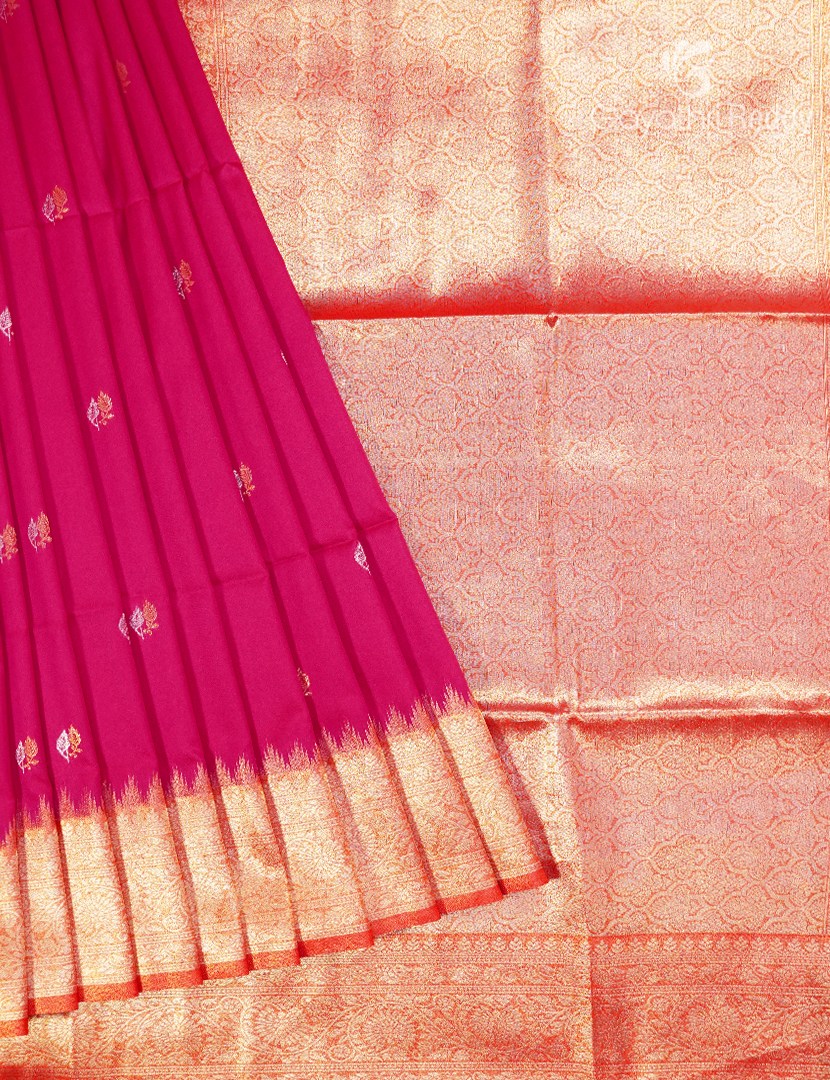 Semi Kanchipuram Art Silk Saree in Red