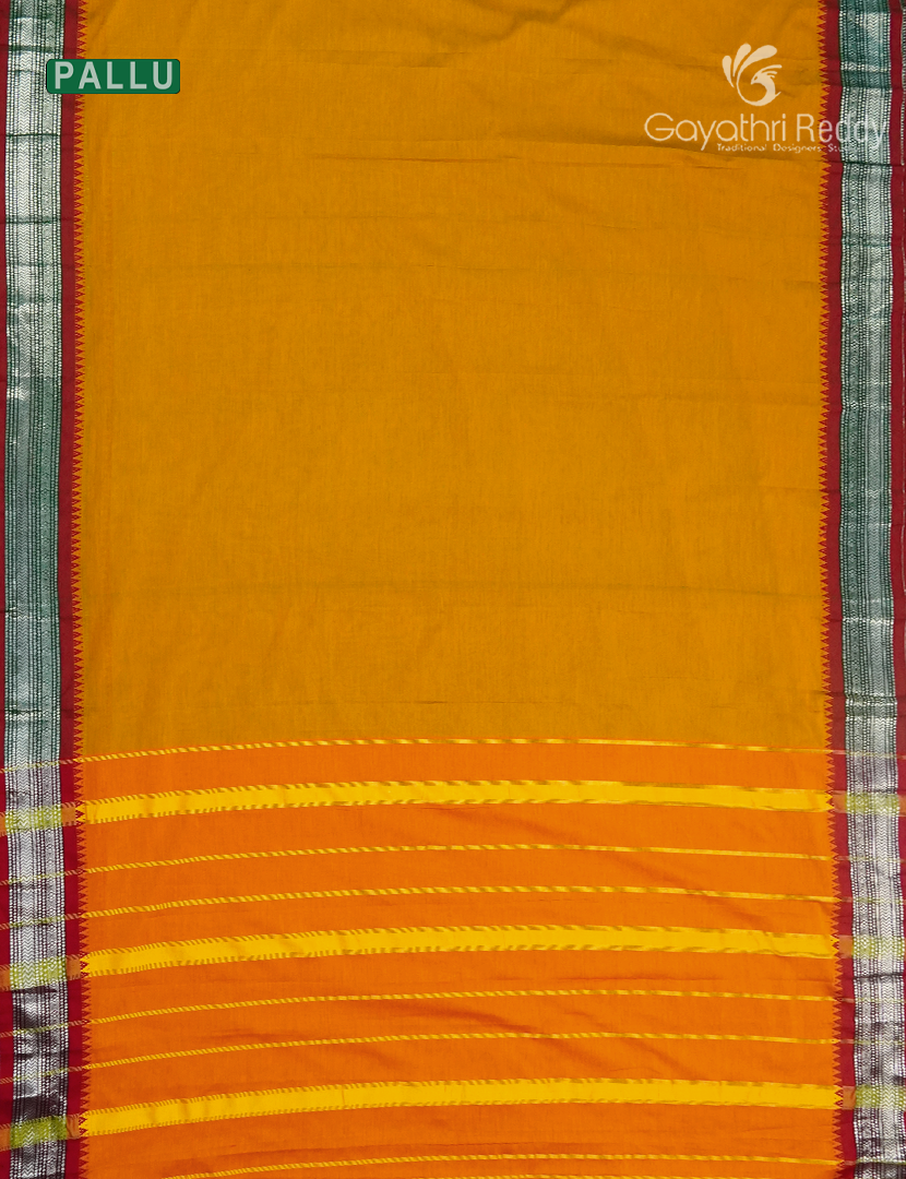 Pure Narayanpet Cotton Saree in Turmeric