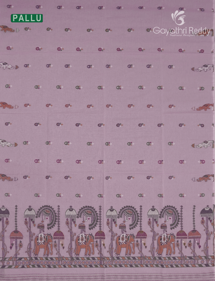 Jamdani Cotton Saree in Lilac