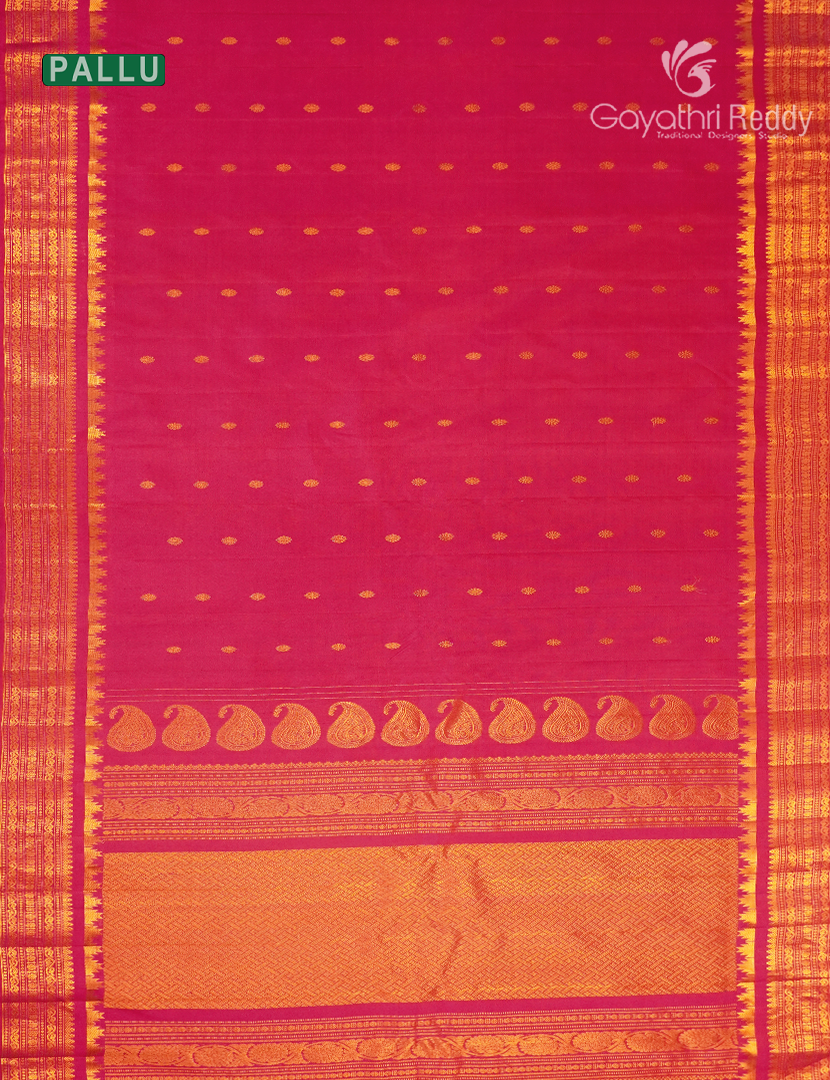 Pure Gadwal Silk Saree in Fuchsia Pink