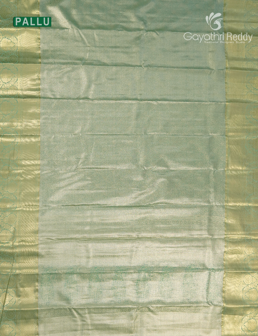 Semi Kanchipuram Silk Saree in Mint Green
