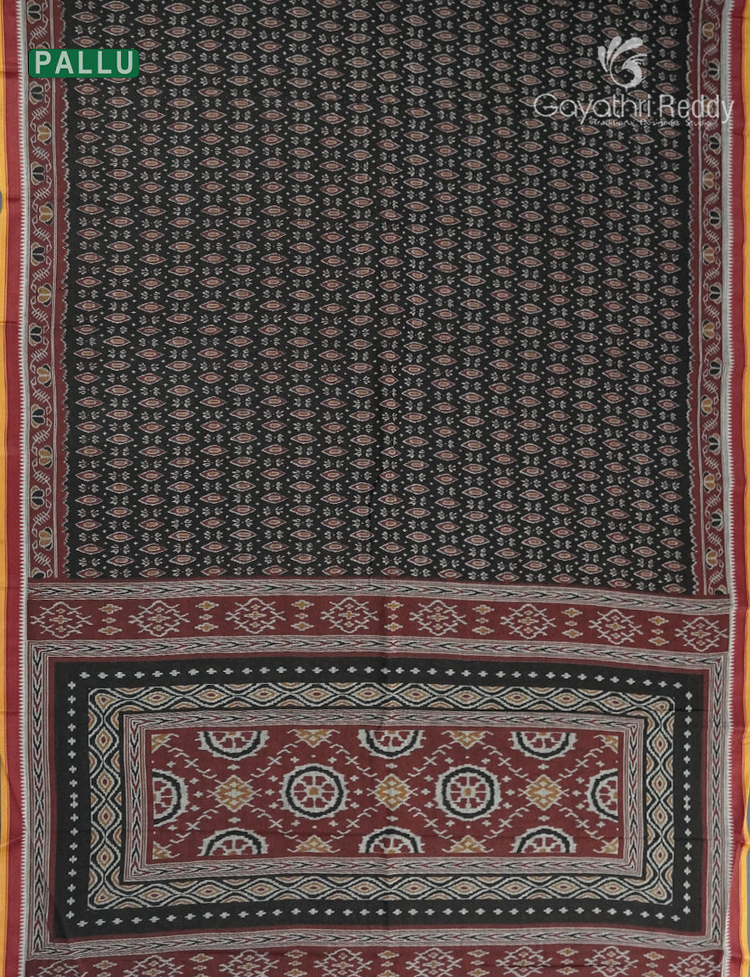 Vidharbha Cotton Saree in Black and Rust
