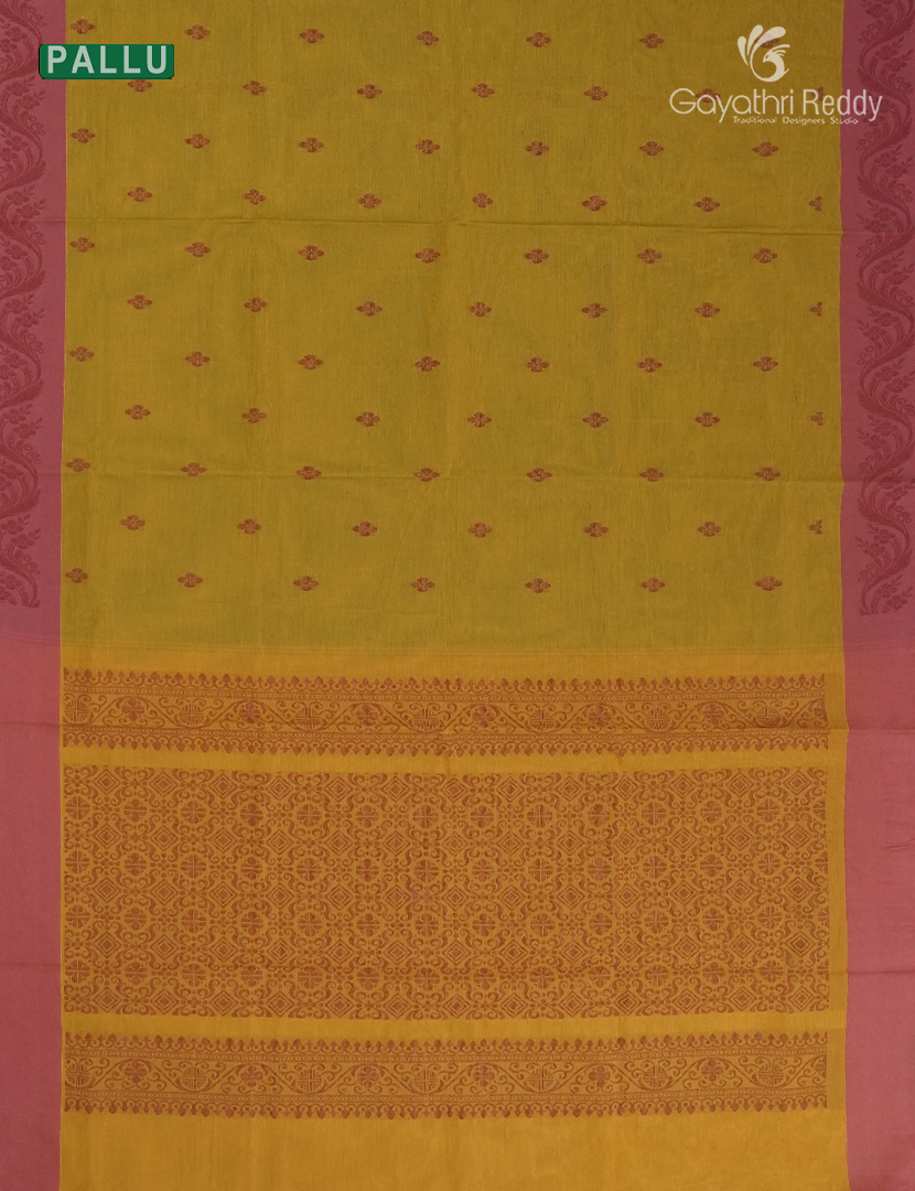 Pure Kanchi Cotton Saree in Mustard