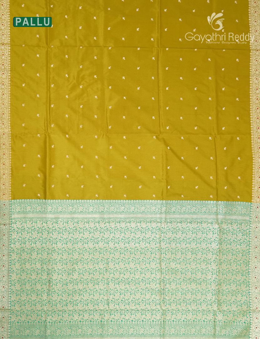 Semi Katan Silk Saree in Dry mehendi