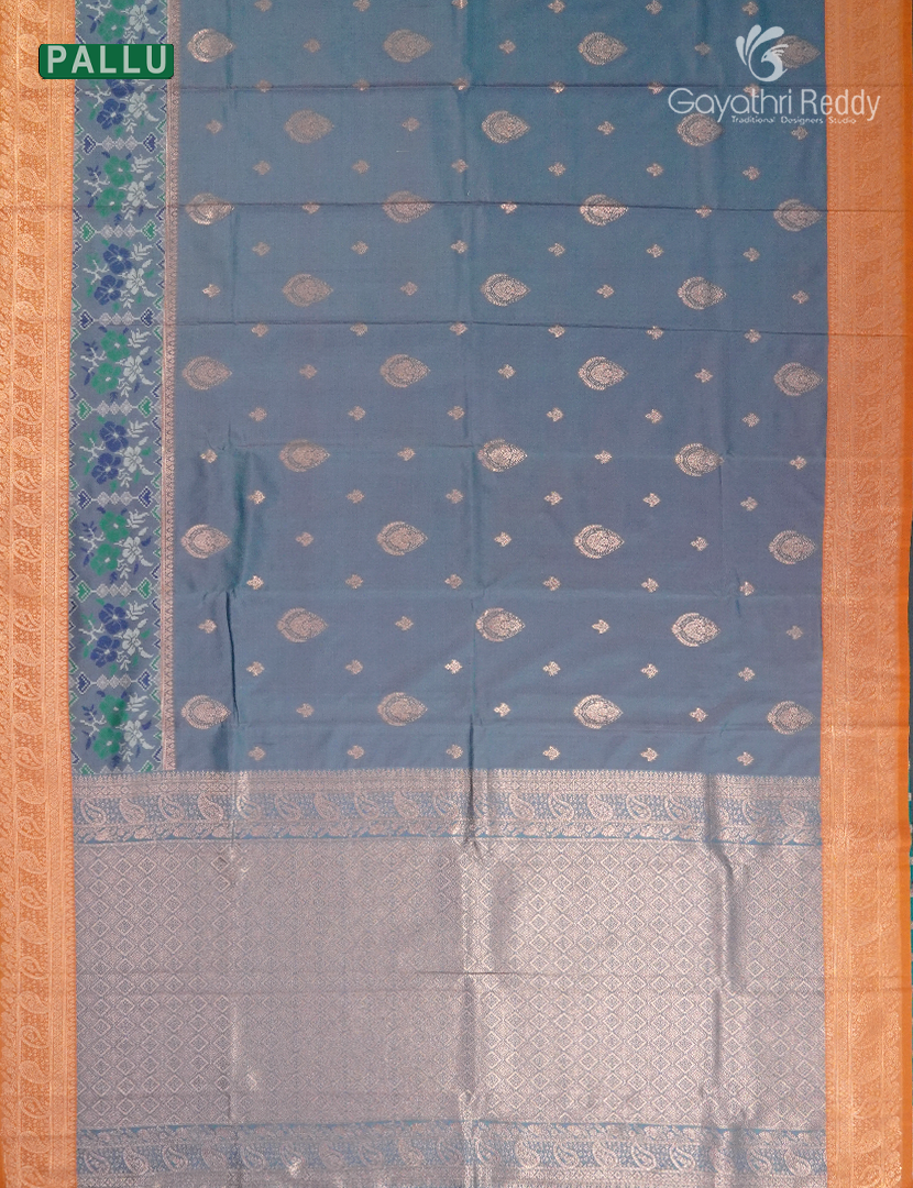 Semi Kanchipuram Art Silk Saree in Grey