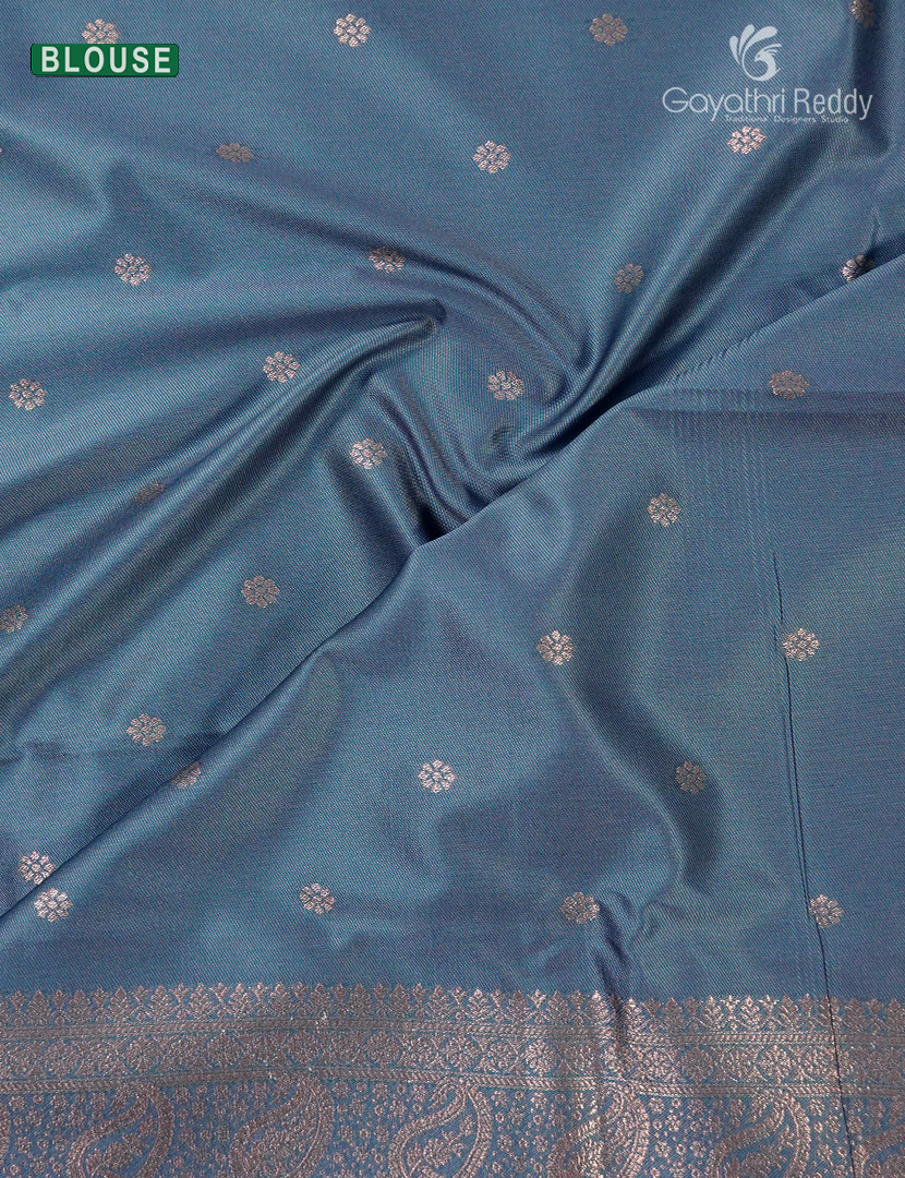 Semi Kanchipuram Art Silk Saree in Grey