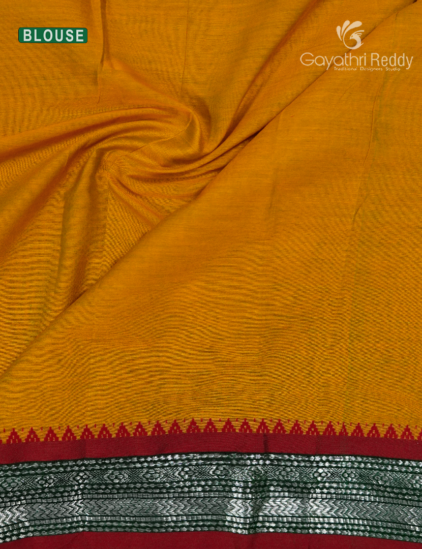 Pure Narayanpet Cotton Saree in Turmeric