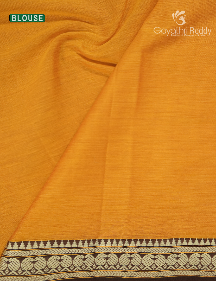 Pure Narayanpet Cotton Saree in Turmeric