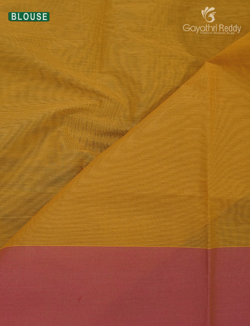 Pure Kanchi Cotton Saree in Mustard