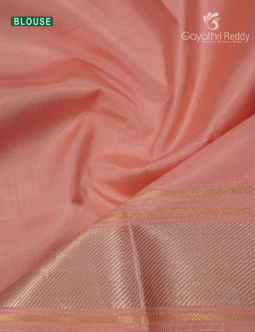 Pure Ikat Silk Saree in Violet and Peach