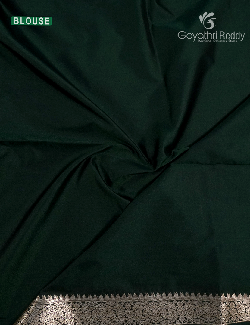 Soft Silk Saree in Burgundy and Deep green