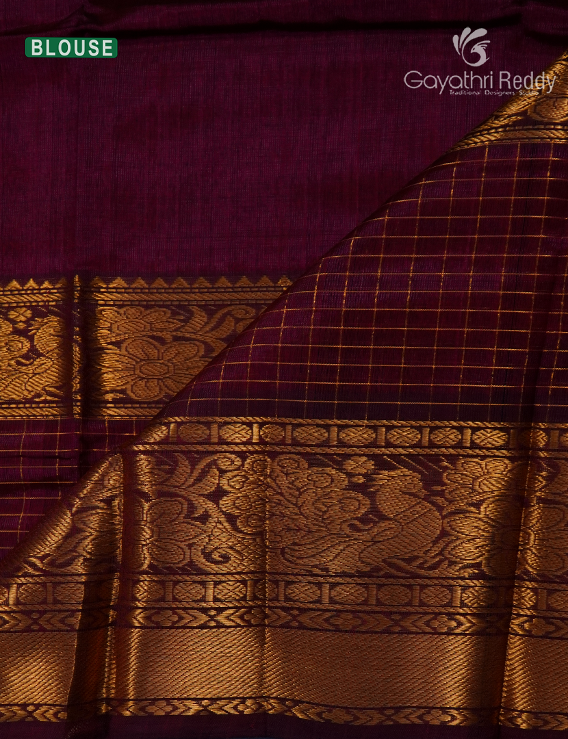 Pure Mangalagiri Langa Voni Set in Brown