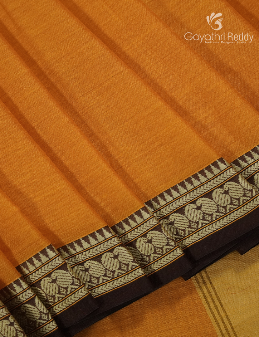 Pure Narayanpet Cotton Saree in Turmeric