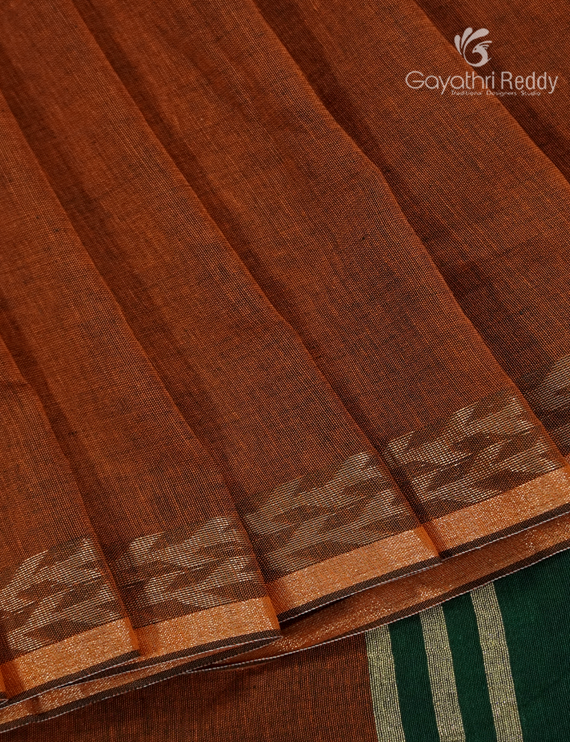 Jamdani Cotton Saree in Deep Mustard