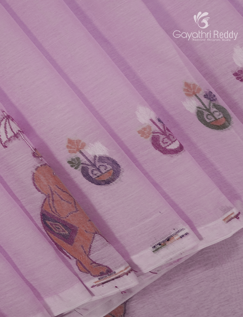 Jamdani Cotton Saree in Lilac