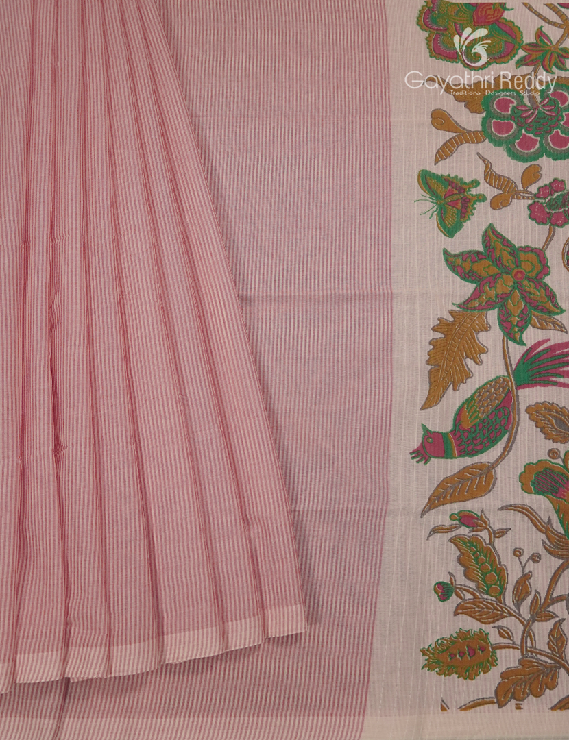 Pure Kanchi Cotton Printed Saree in Peach