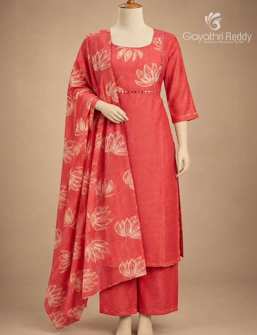 Readymade Dress Set in Peach