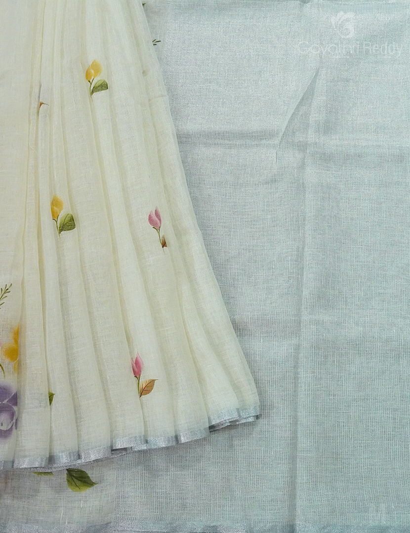 PURE LINEN SAREE-L1337