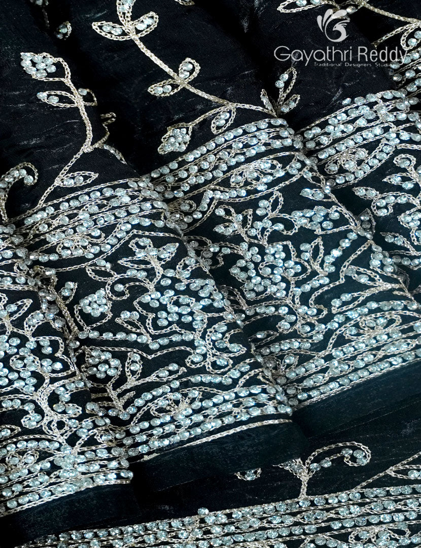 Tissue Organza Saree in Black