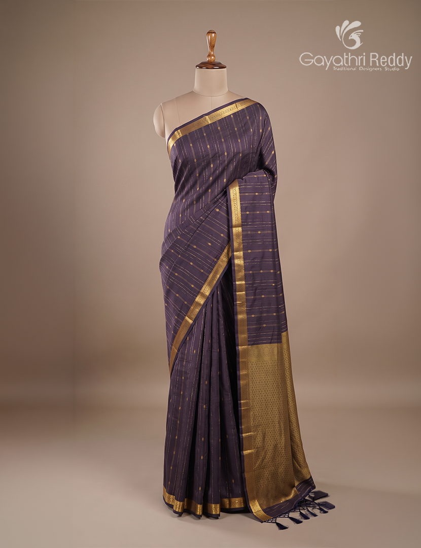 Pure Kanchi Cotton Saree in Deep Burgundy