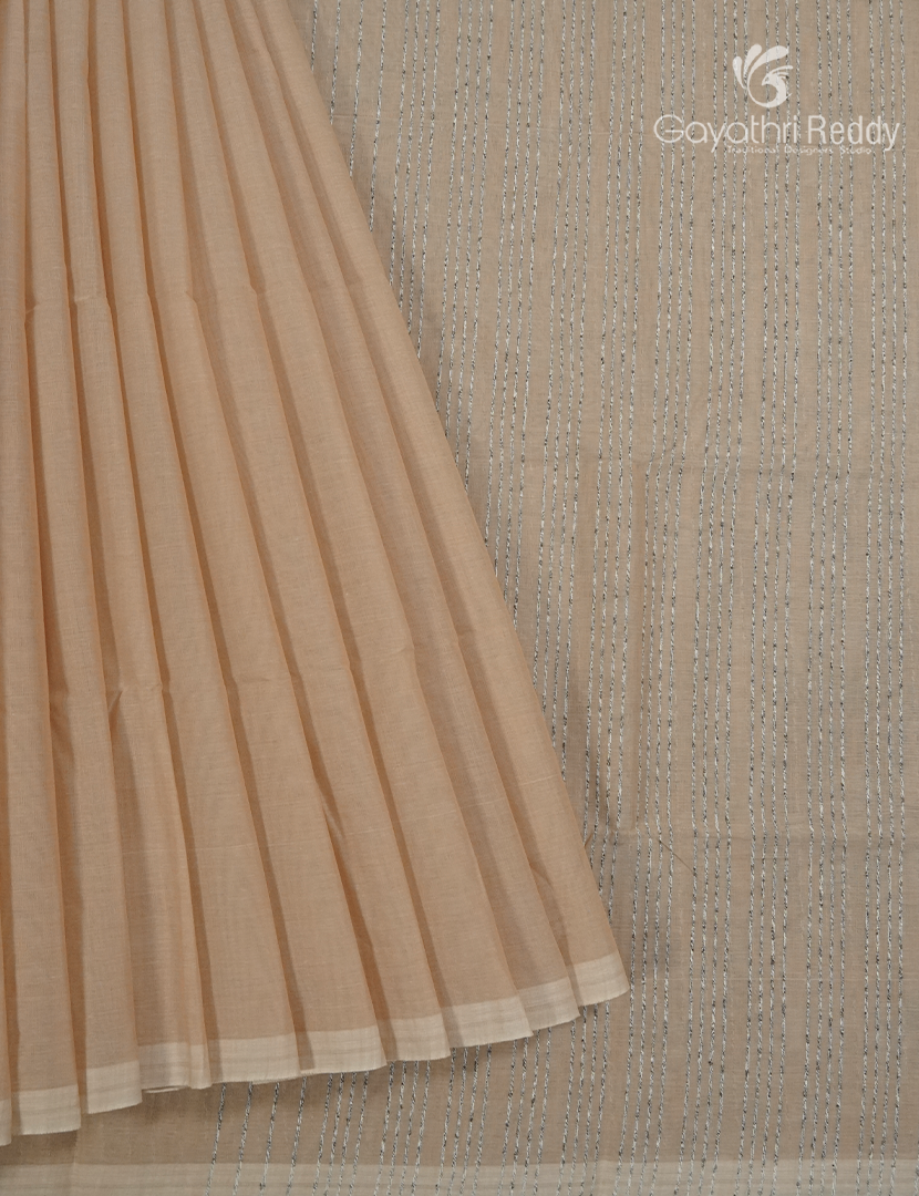 Pure Handloom Cotton Saree in Ivory