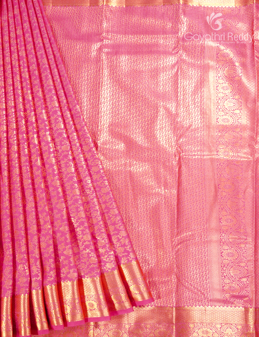 Semi Kanchipuram Silk Saree in Baby Pink