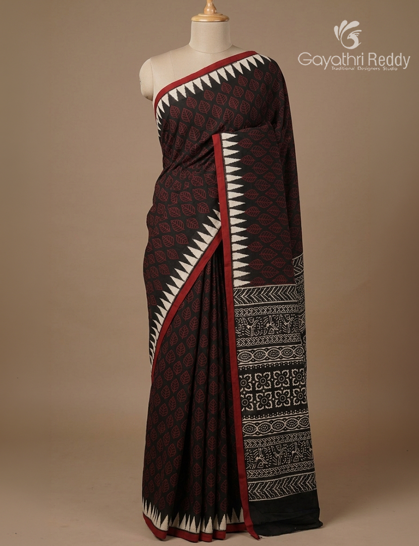 Vidharbha Cotton Saree in Black