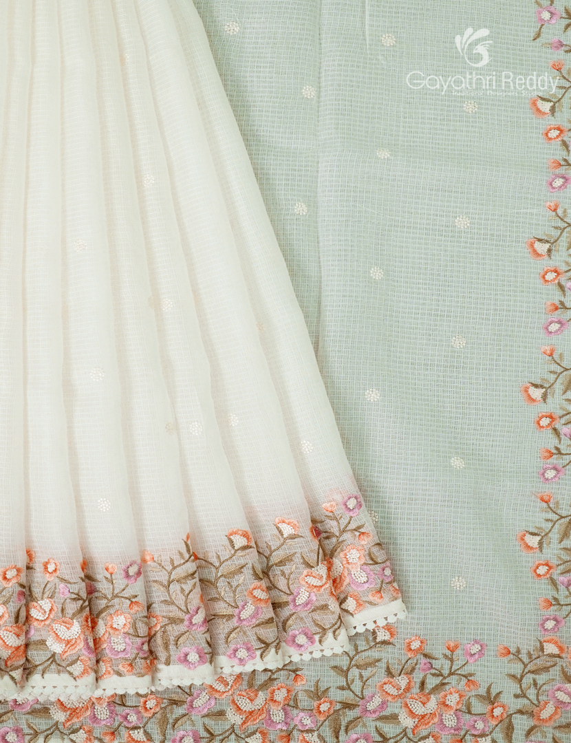 Kota Fancy Saree in Off-White