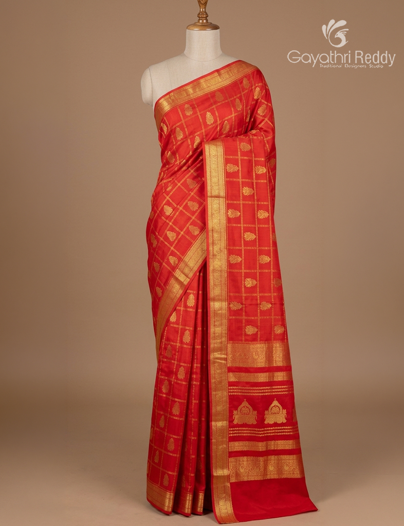 Pure Mysore Silk Saree in Red