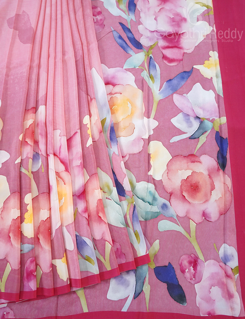 PURE CRAPE PRINTED SAREE-PCP5