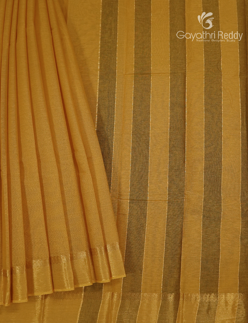 Pure Kanchi Cotton Saree in Mustard