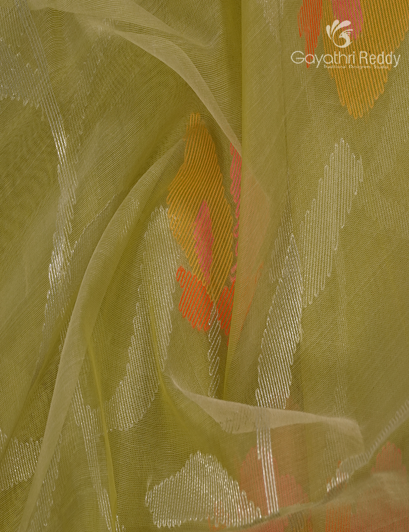 Pure Jamdani Kora Saree in Pastel Green