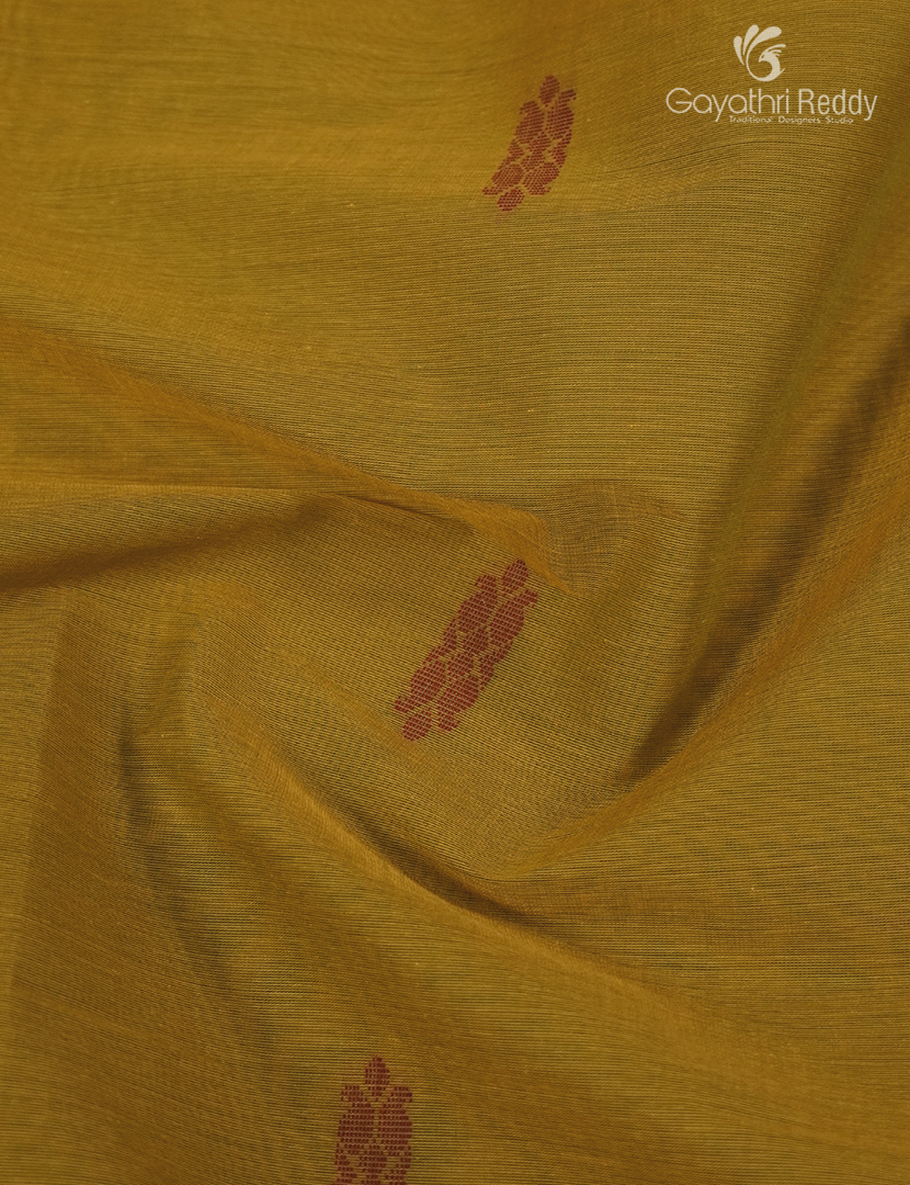 Pure Kanchi Cotton Saree in Mustard
