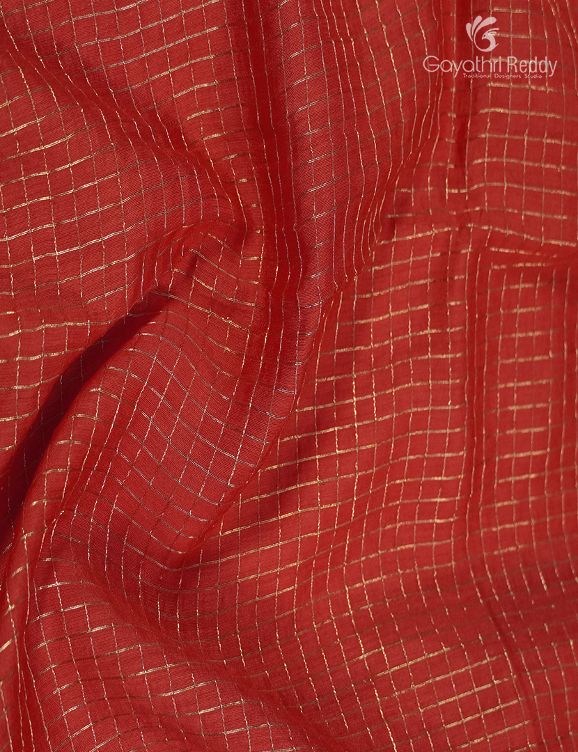 Semi Mysore Crepe Saree in Orange and Deep Violet