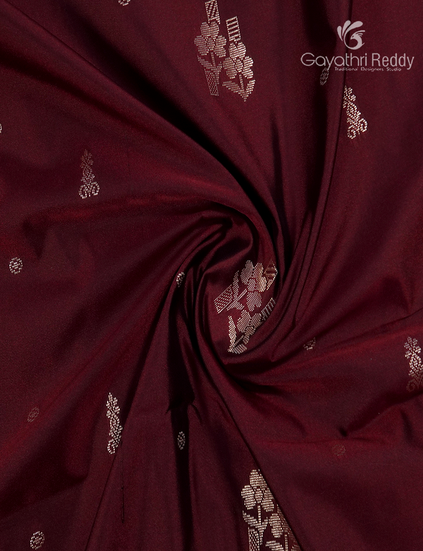 Soft Silk Saree in Burgundy and Deep green